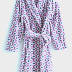 VERA BRADLEY Purple and Cream Floral Robe